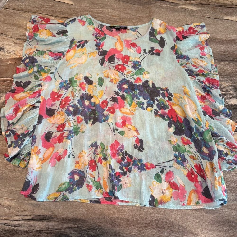 Zac & Rachel Floral Ruffle Blouse - Multicolor